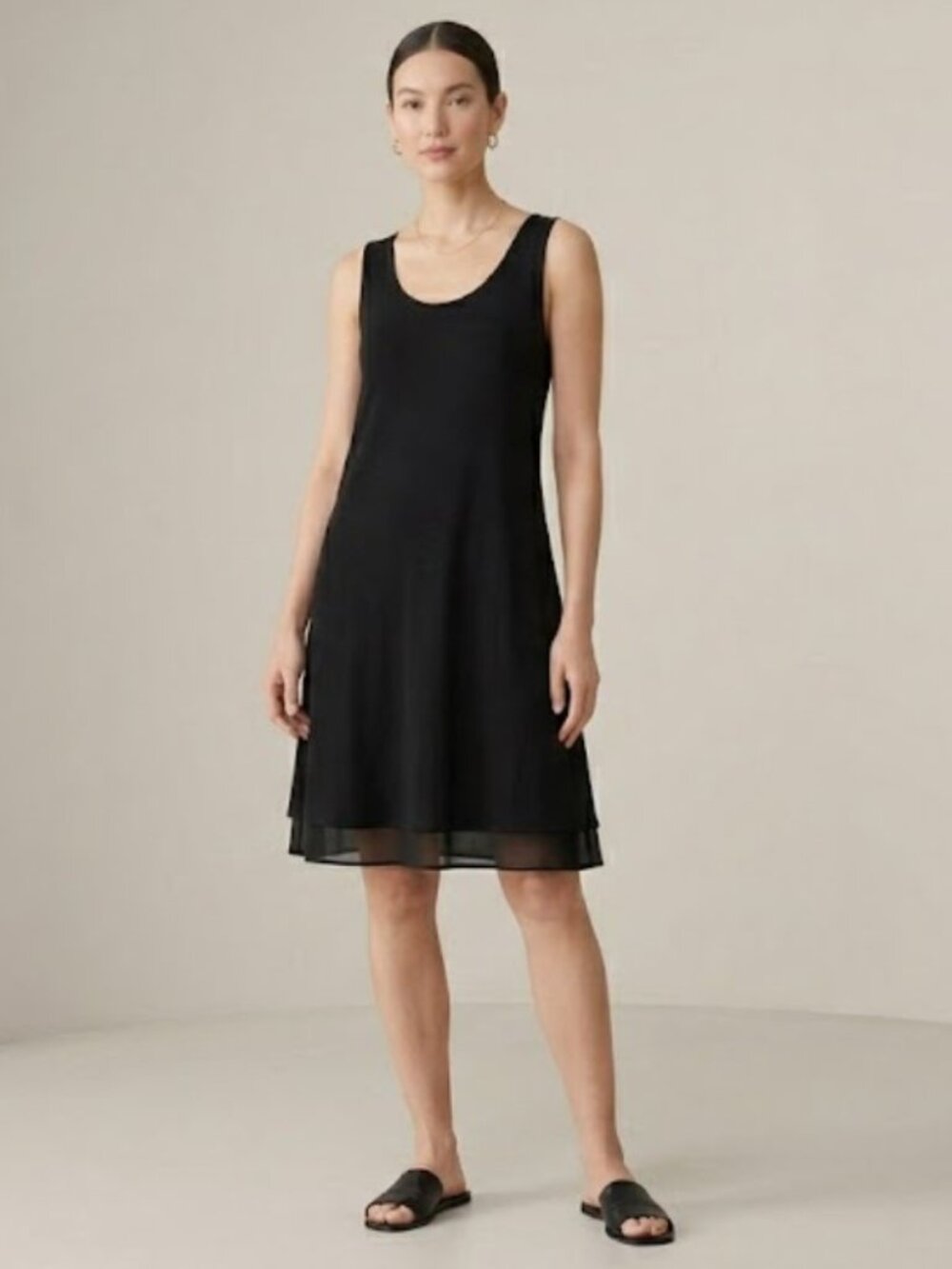 Eileen Fisher Black Sleeveless Mini Dress
